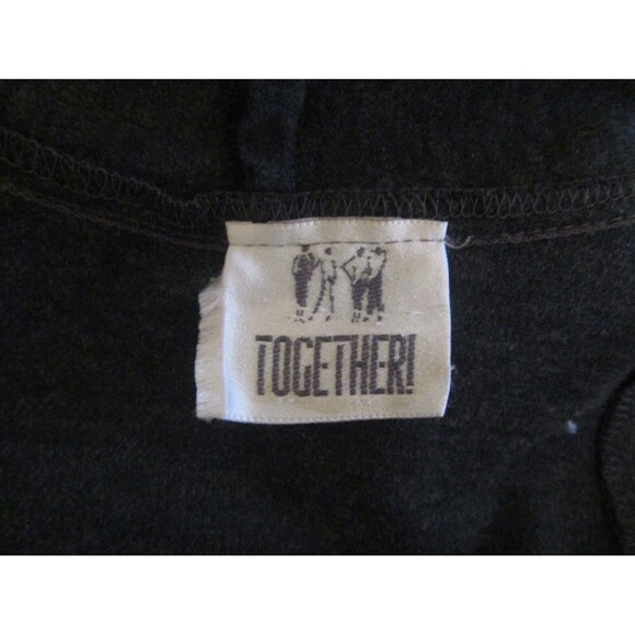 TOGETHER! Womens Charcoil Grey Midi Wrap Dress Side Pockets Flare Skirt Size S - Picture 8 of 8